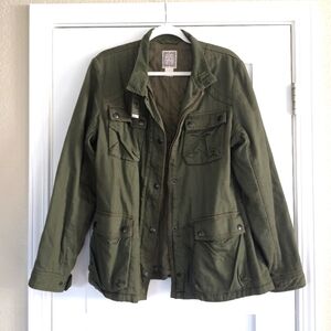 Original Ralph Lauren Polo Jeans Green Field Jacket Womens L Utility Military